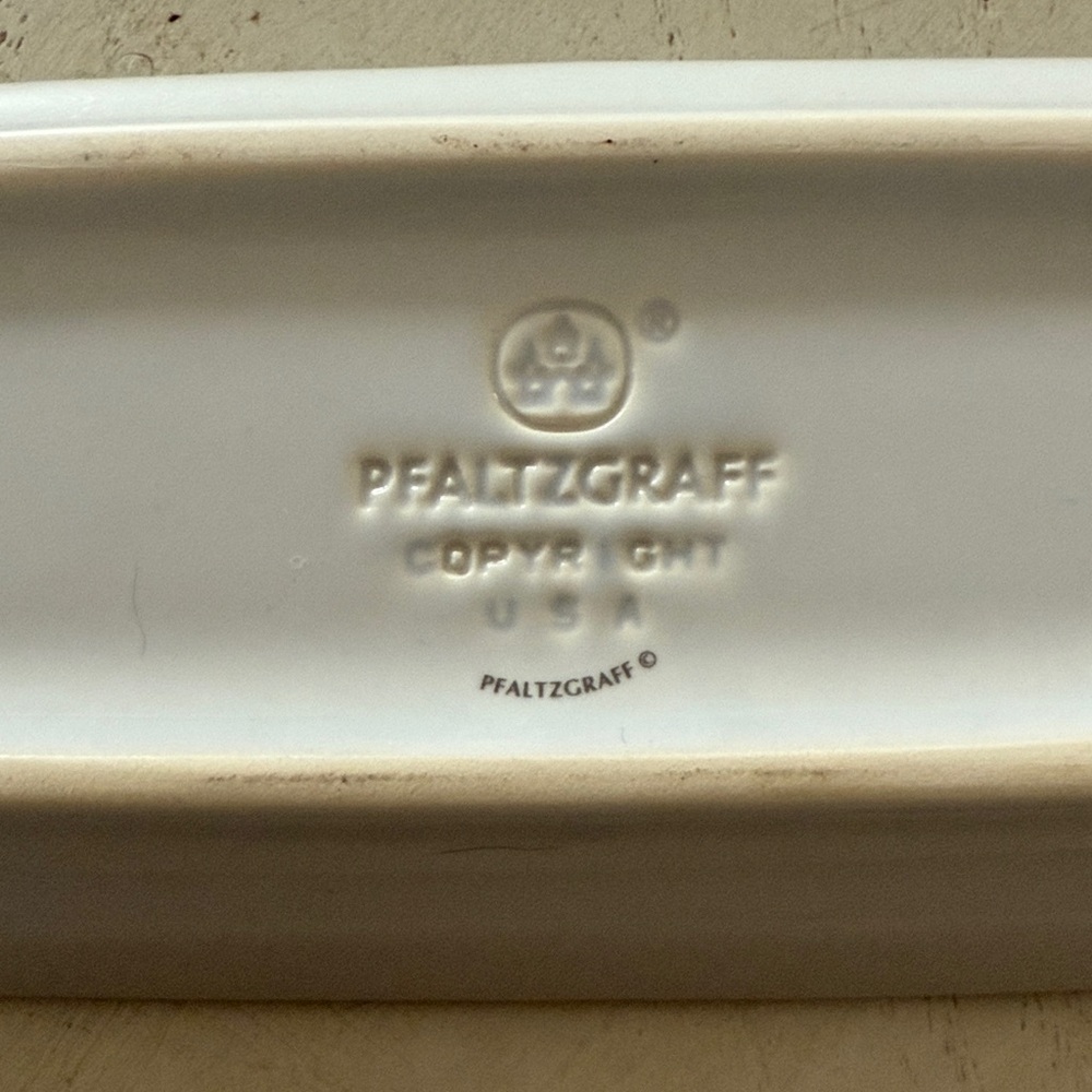 Pfaltzgraff Poetry Whimsy Ceramic Basketweave Serving Tray blue & white - Picture 2 of 7